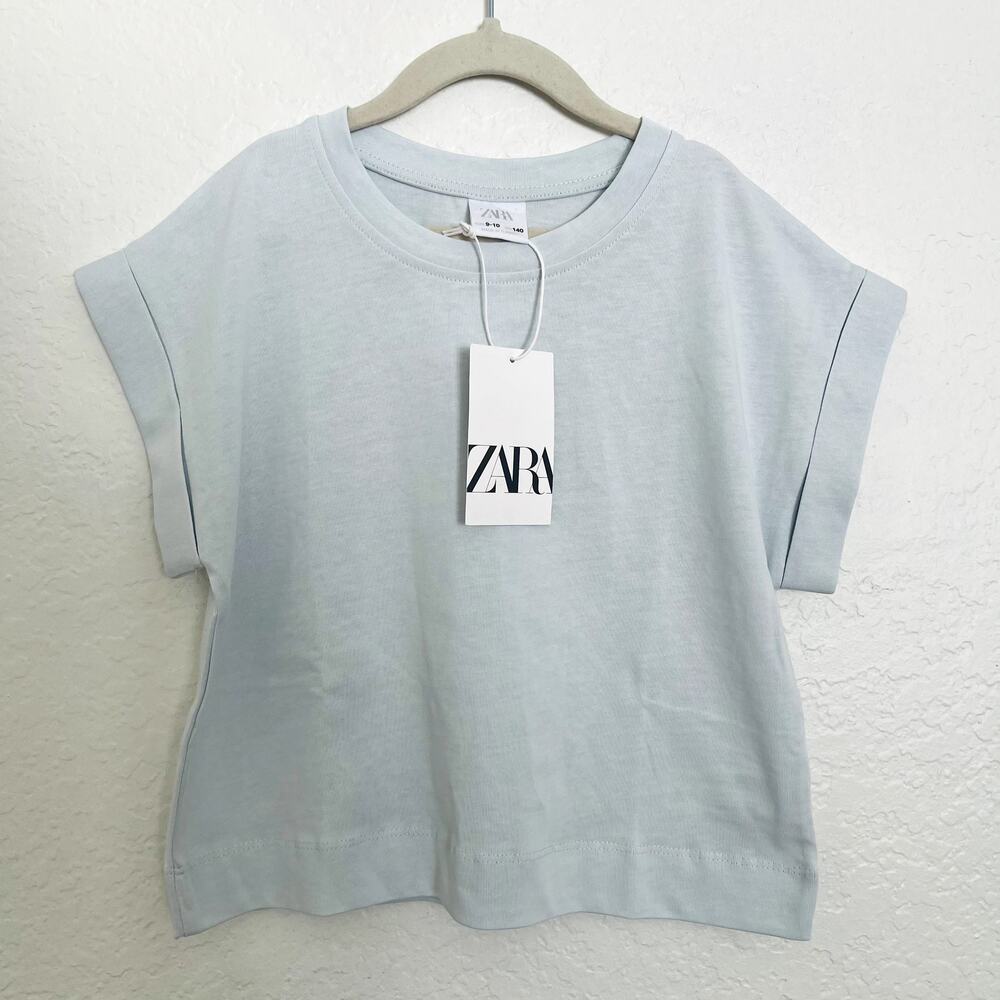 Zara Light Blue Boxy Tee 9/10Y NWT